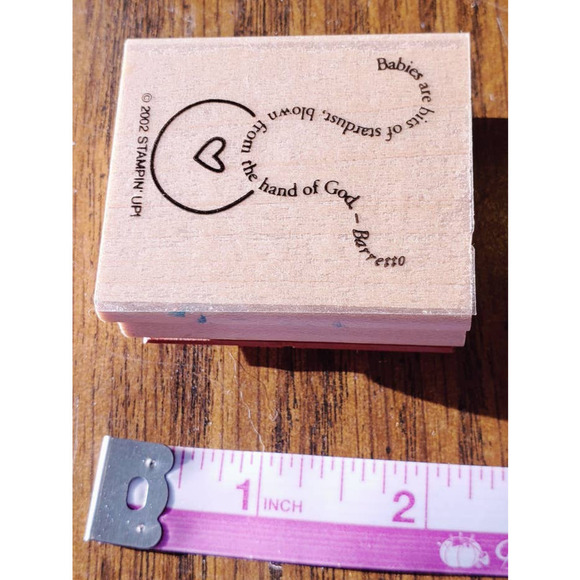 Stampin Up Quote Heart Babies Stardust Hand of God Wood Mounted Rubber Stamp - Picture 3 of 9